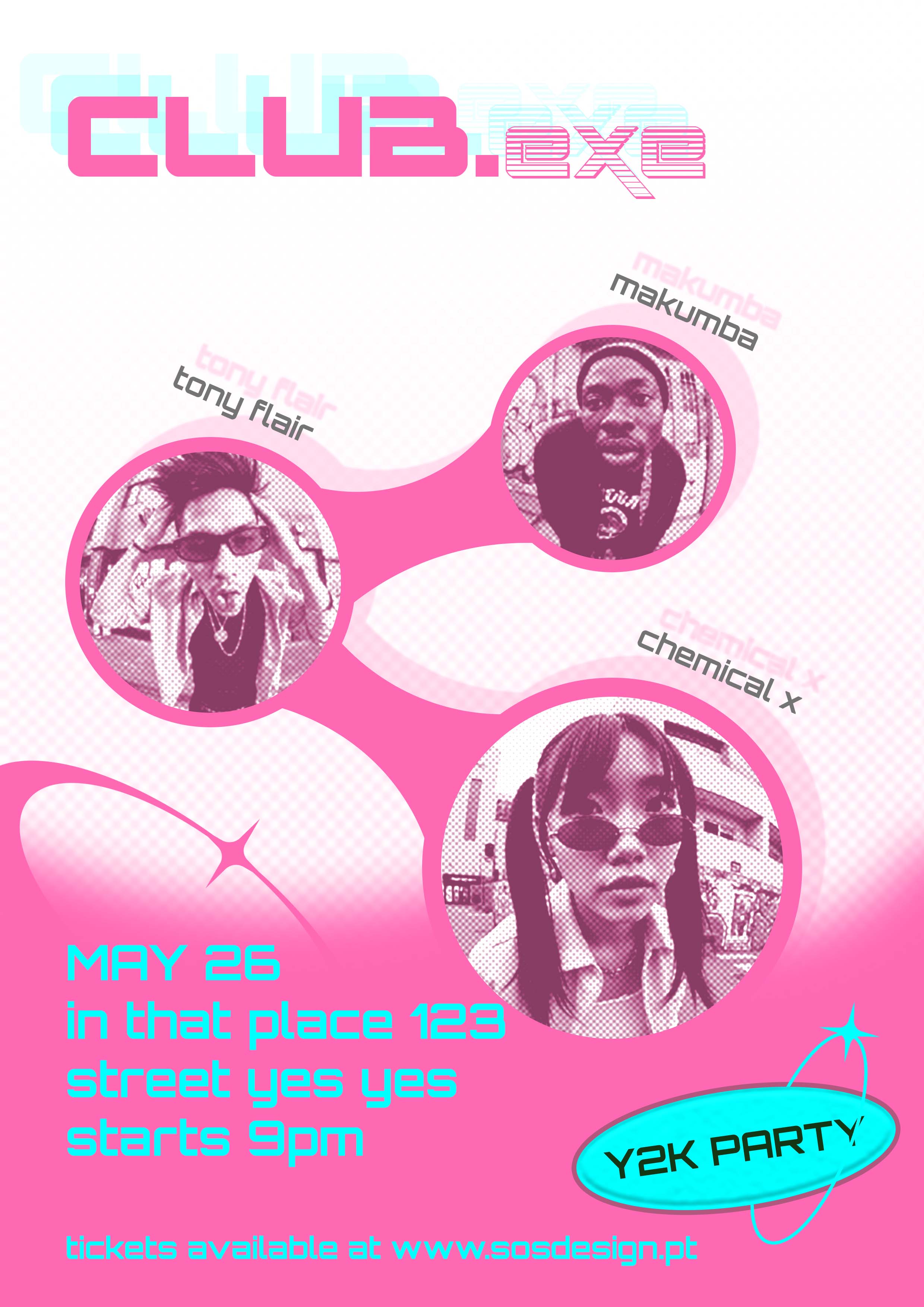 Template de flyer Y2K - Vista traseira