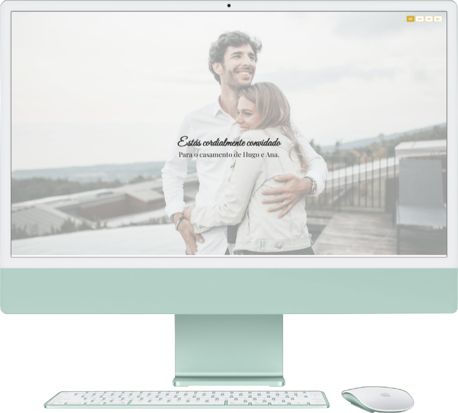 Convite de casamento em desktop