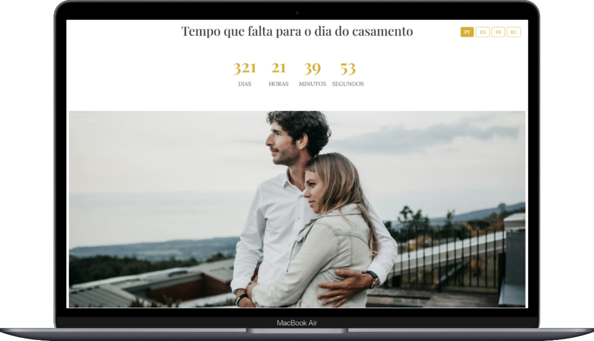 Convite de casamento em laptop
