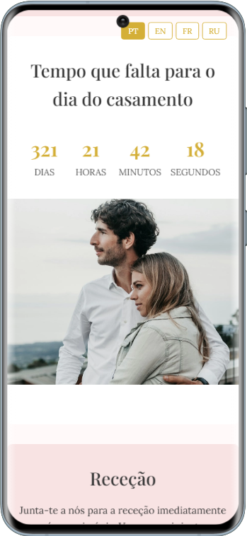 Convite de casamento em smartphone