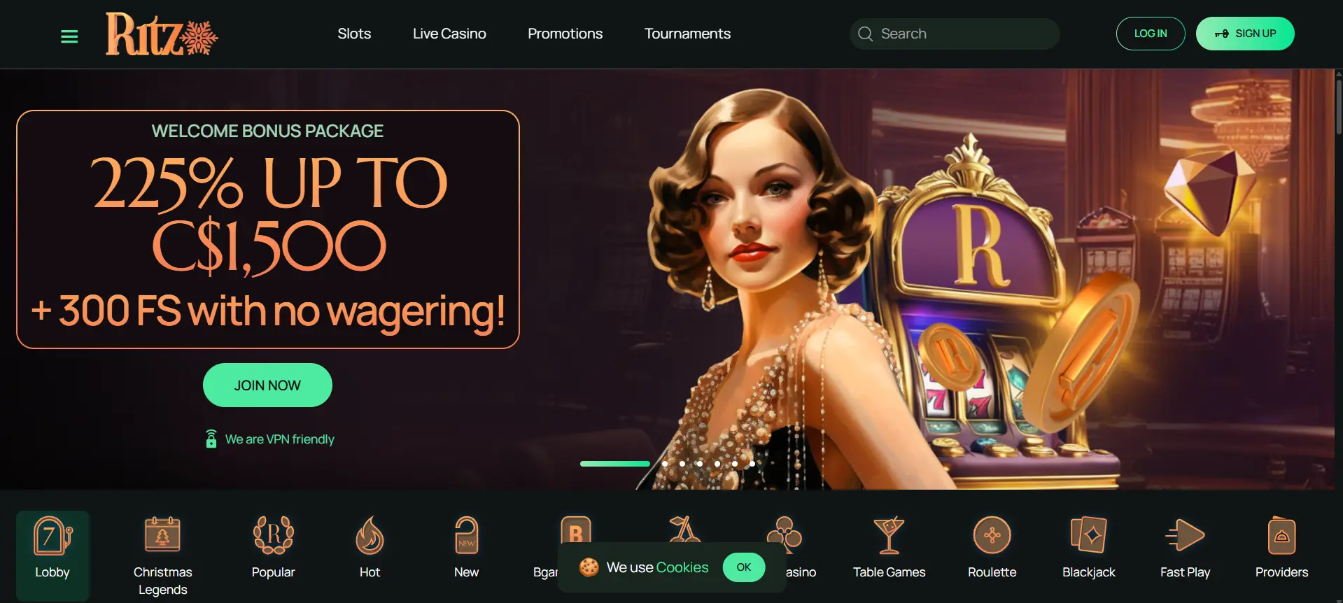 RitzoCasino interface